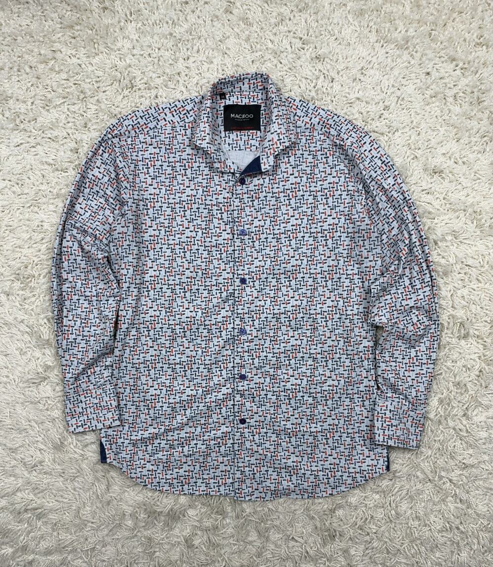 Maceoo Einstein Men's Long Sleeve Button-Up Shirt Size Small 2/S Geometric Print